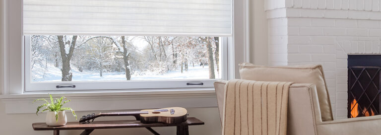 Sonnette Shades white cellular roller shades in Northern CA