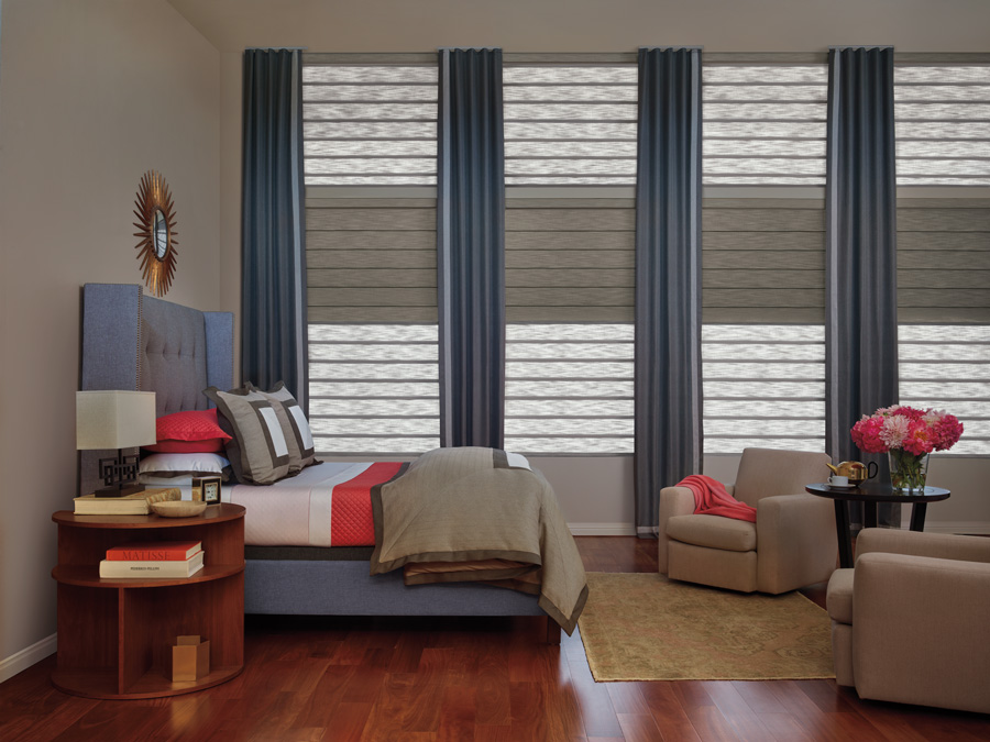 bedroom dual shade system Hunter Douglas shades El Dorado Hills 95762