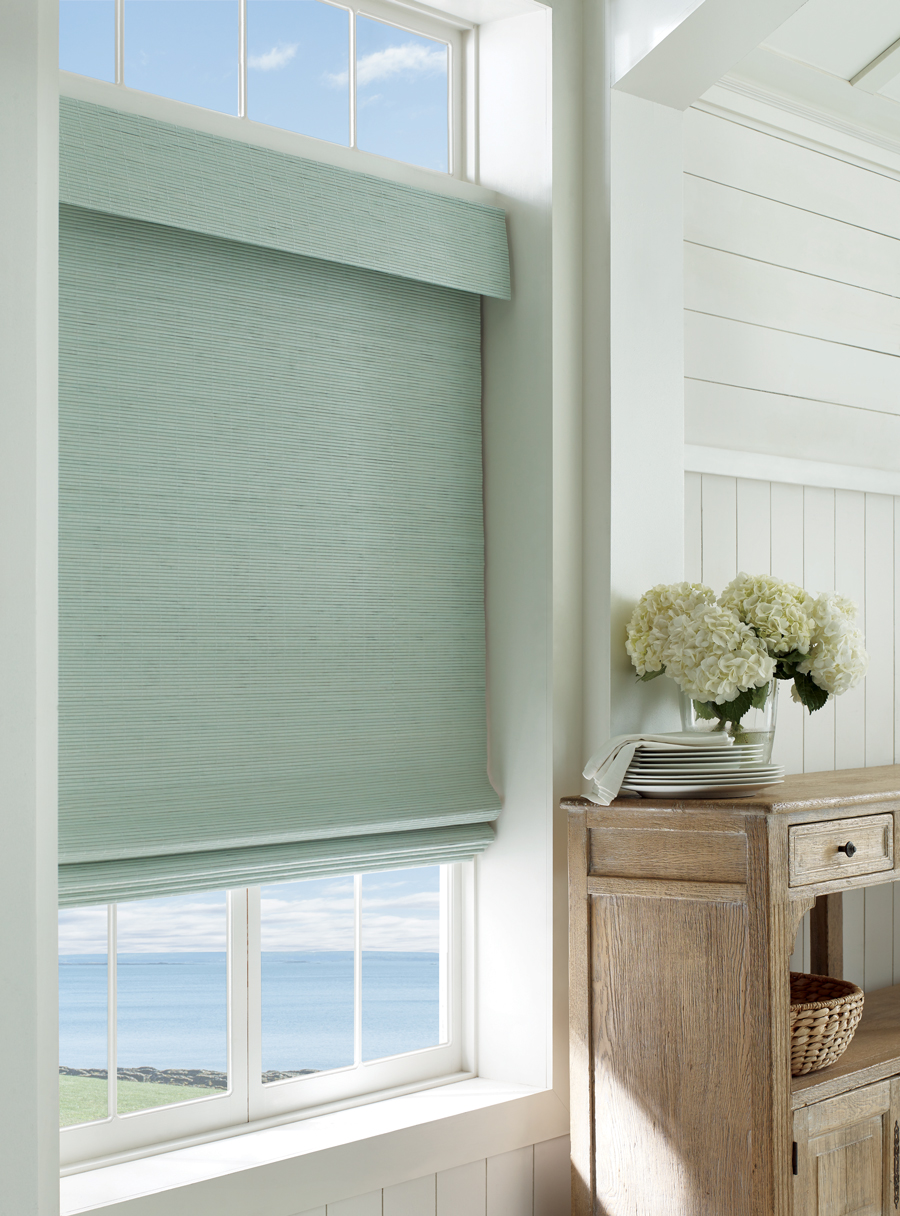 green provenance woven wood shades Hunter Douglas Roseville 95661