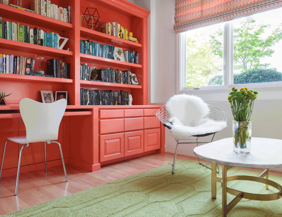 Living Coral Office Ideas