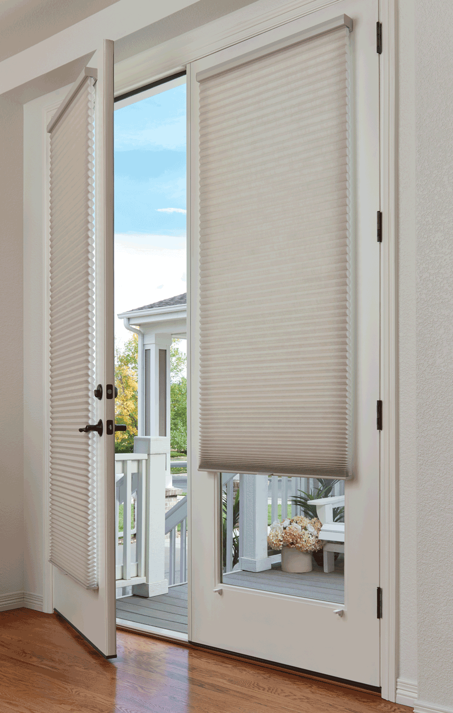 glass-door-window-treatments-duette-shades-french-doors-Hunter-Douglas