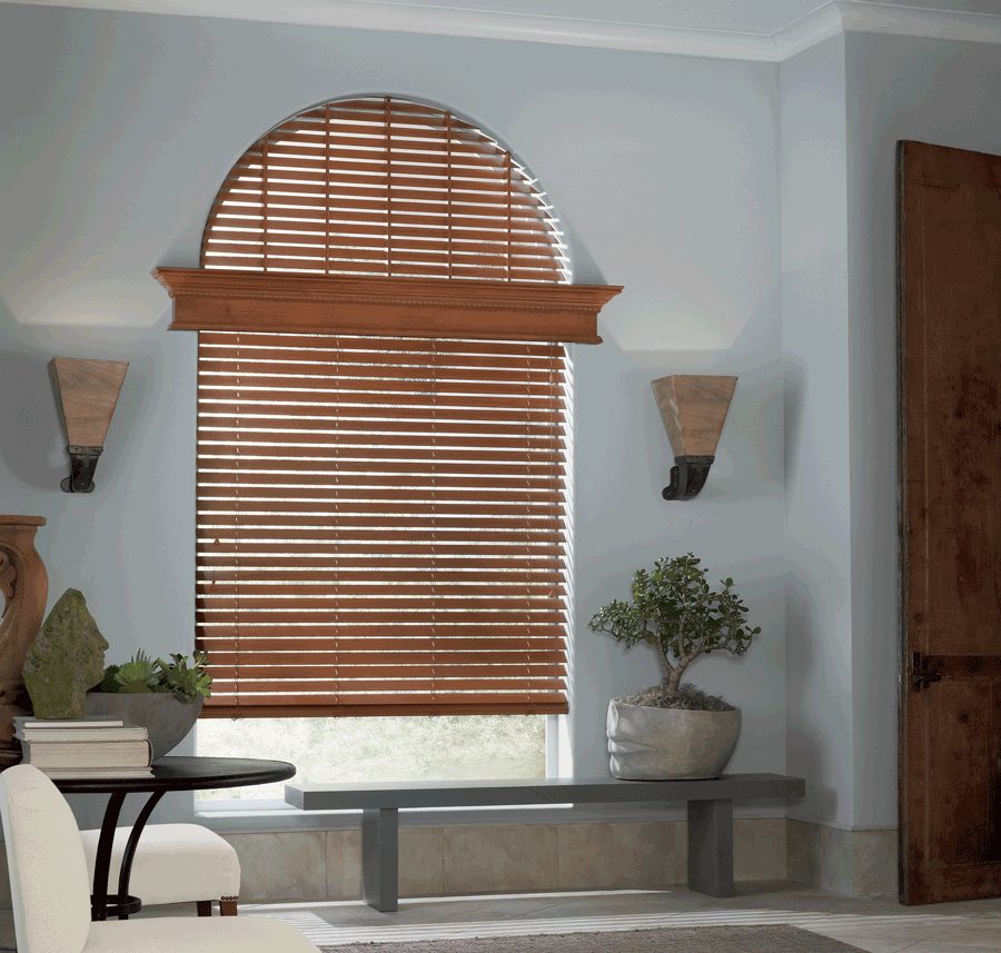 custom Hunter Douglas window blinds arched window treatments Folsom