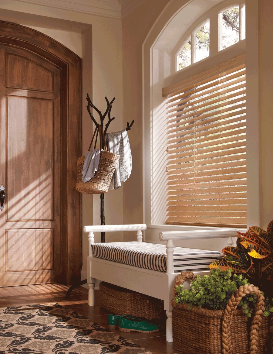 entryway open top arched window treatments Hunter Douglas El Dorado Hills