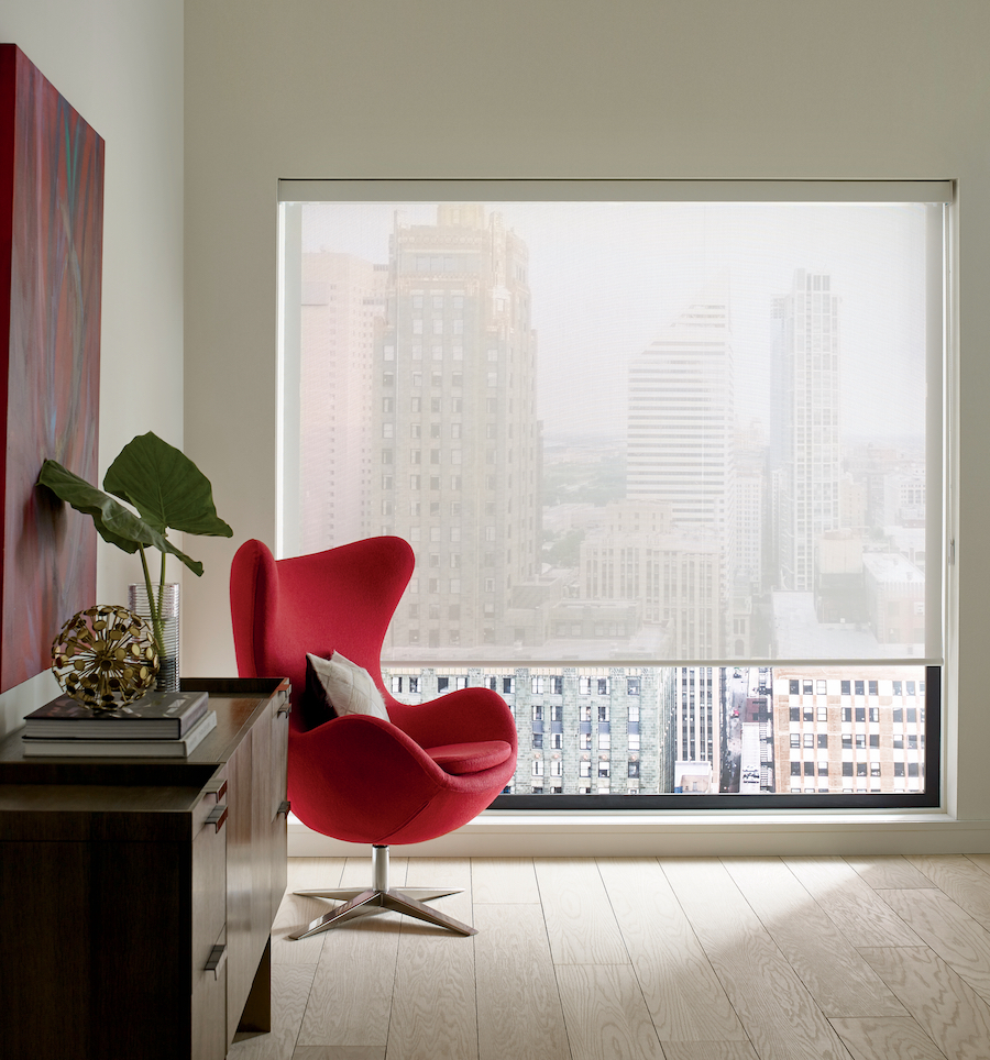 Translucent window shades by Hunter Douglas.