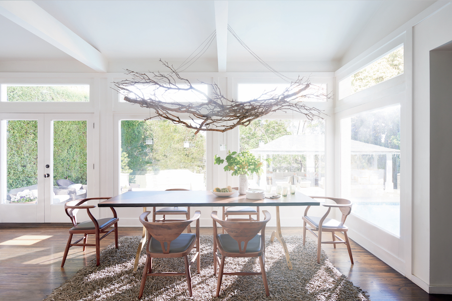 dining room flooded with light in Northern CA