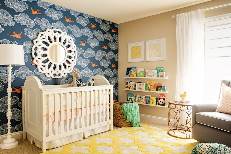 Nursery with contrasting colors makes perfect combo.