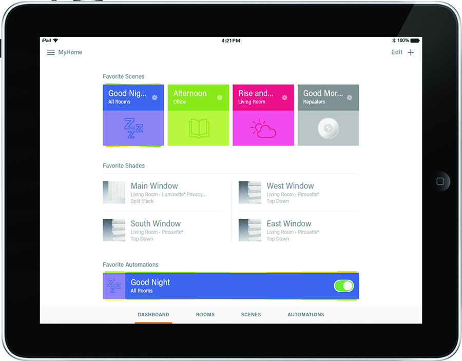 Powerview app to help control window treatments in smart home.