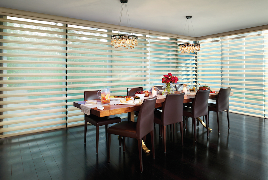 Dining room with floor to ceiling windows in Roseville CA