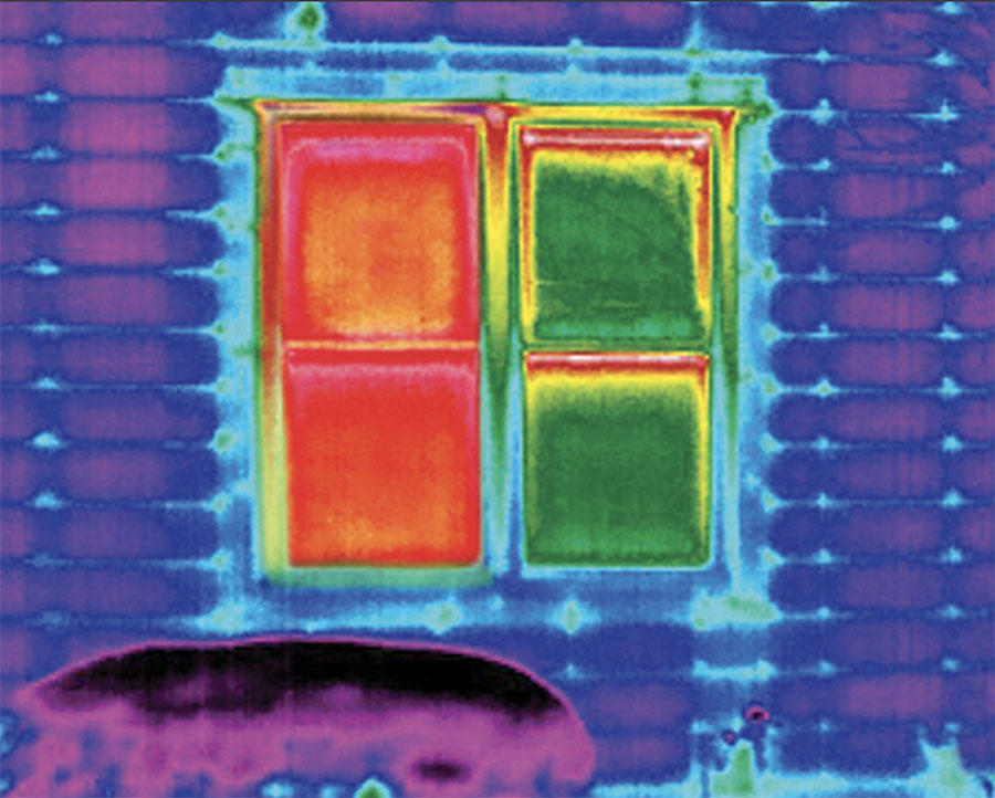 infrared technology shows windows with and without insulated shades in Roseville, CA