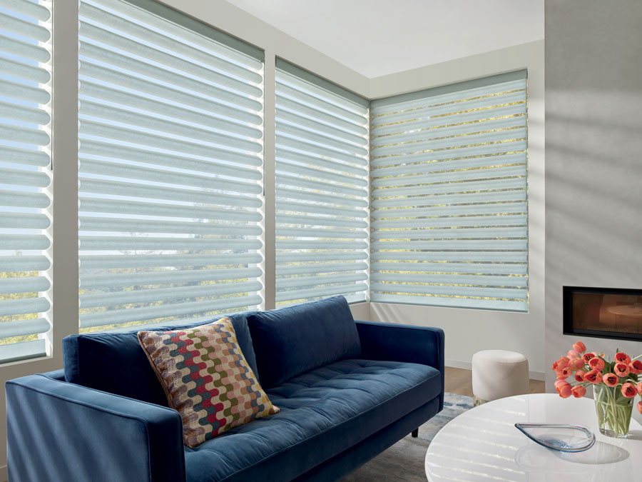 corner window pirouette shades 