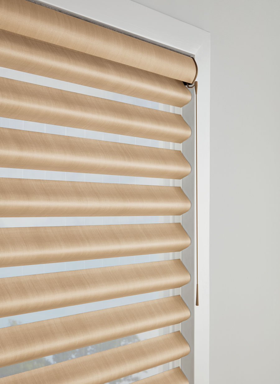 Pirouette shades with wand motorization