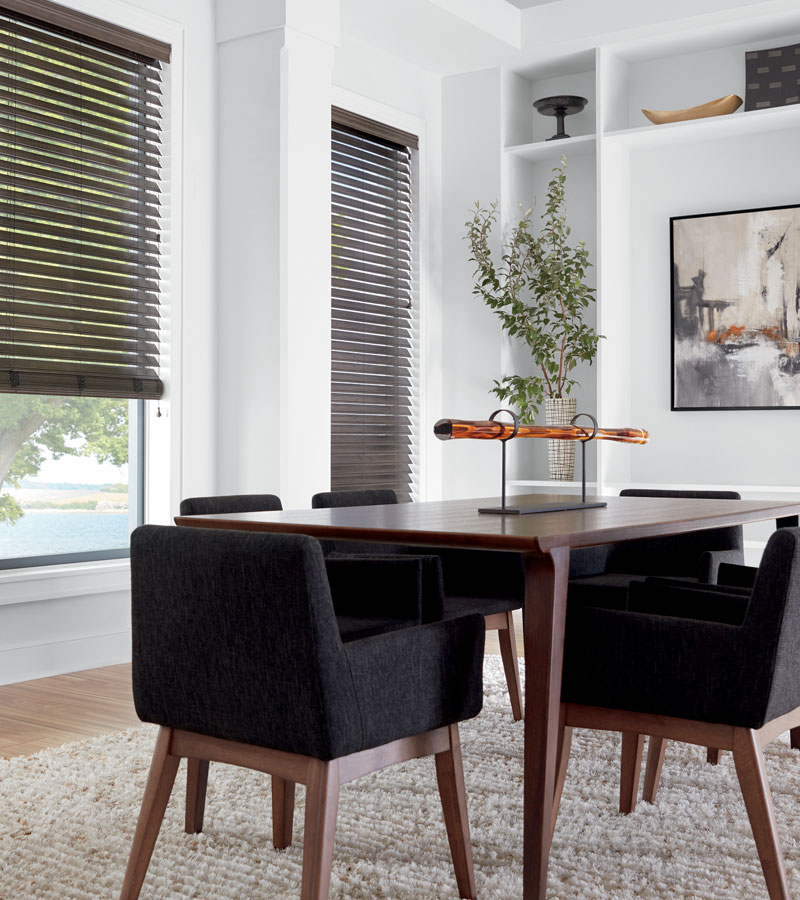 remote control blinds in Roseville, CA dining room