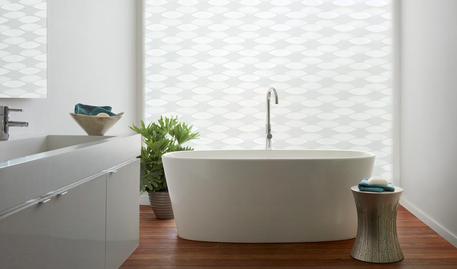 modern bathroom window coverings for floor to ceiling windows in Lincoln, CA