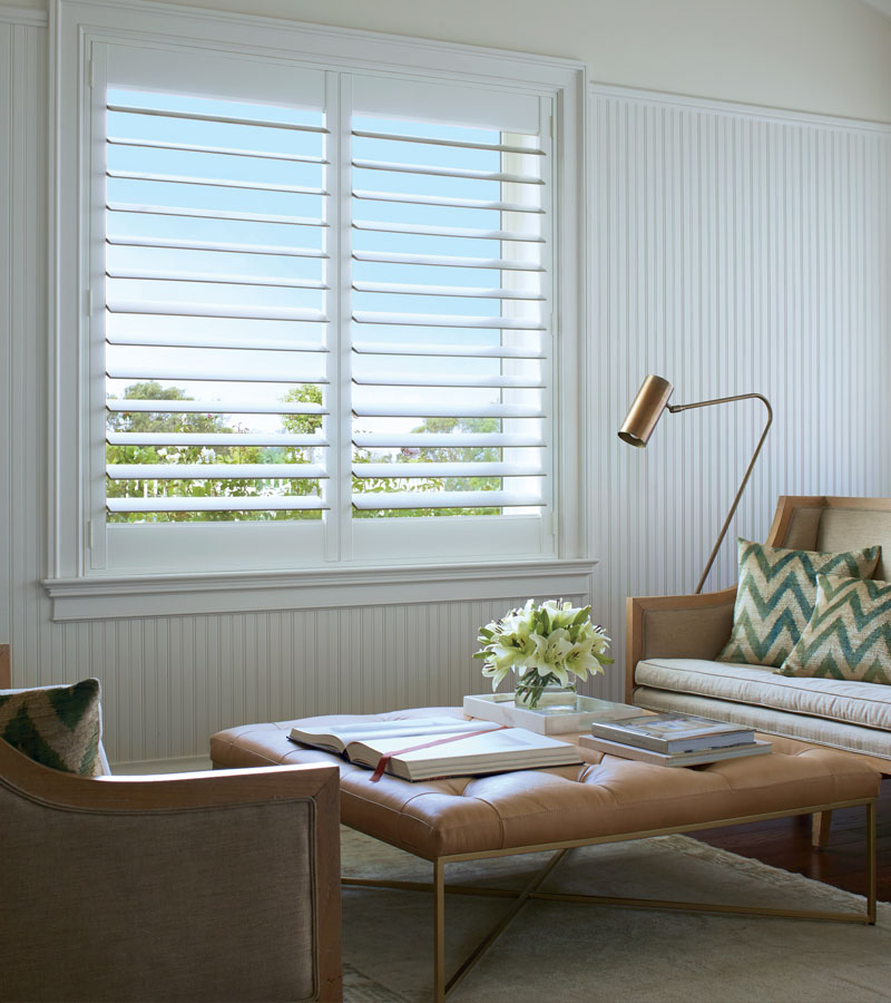 white interior window shutters in Folsom, CA