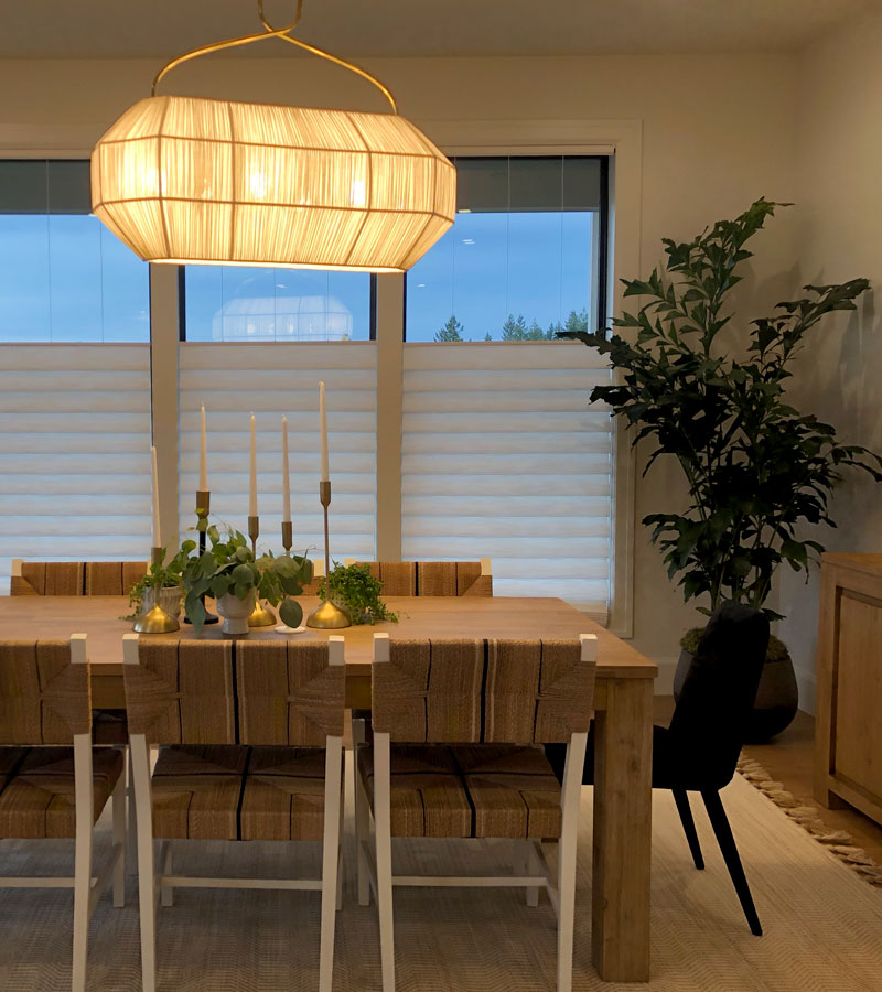 top down bottom up shades in modern dining room Lincoln, California