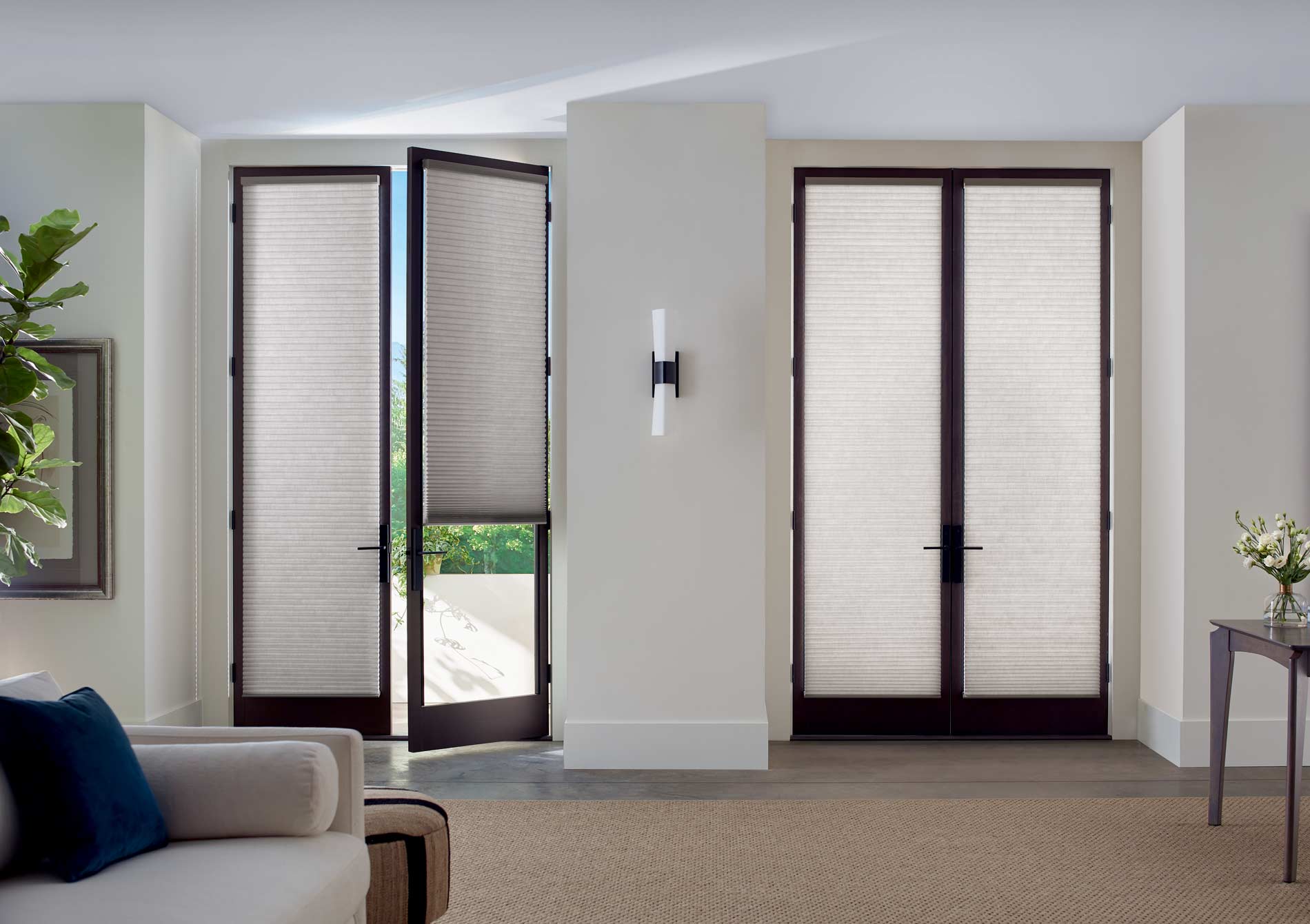 duette honeycomb shades with trackglide operating system