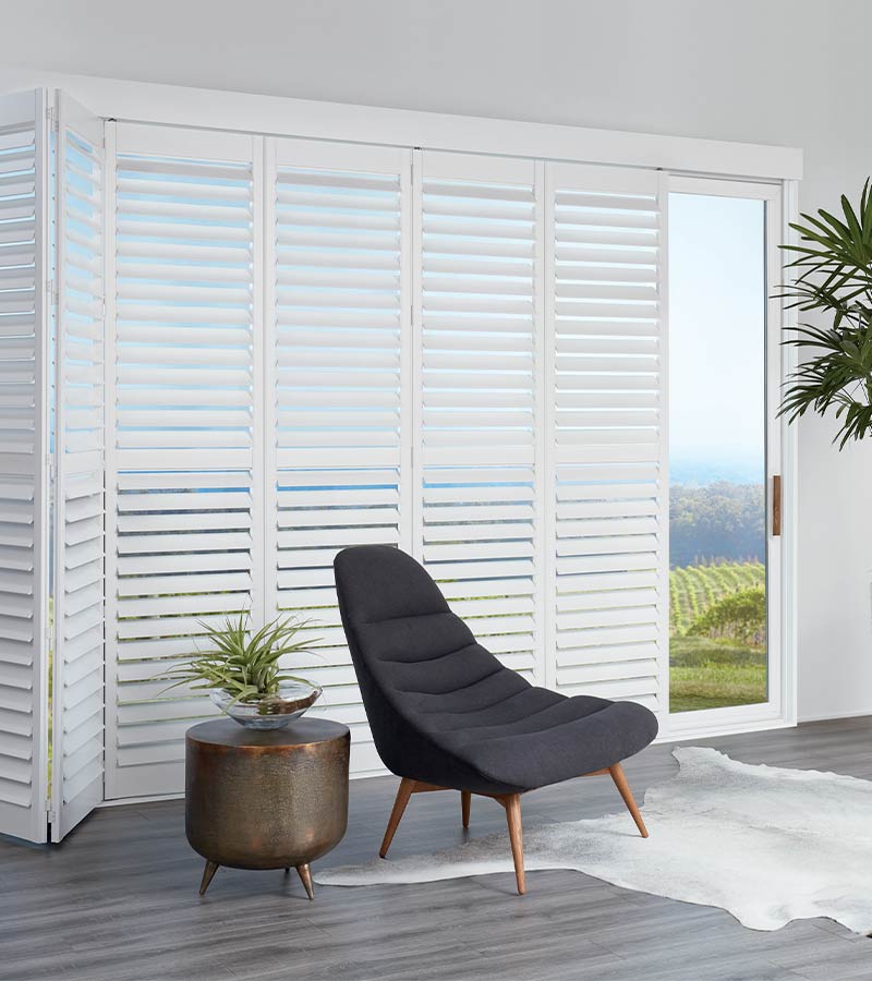 interior glass door bi-fold shutters on patio door el dorado hills, CA