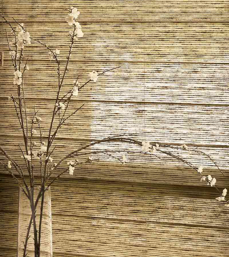 detail of organic woven shades