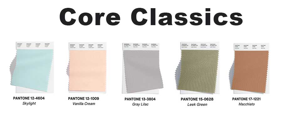 Five Core Classics color swatches