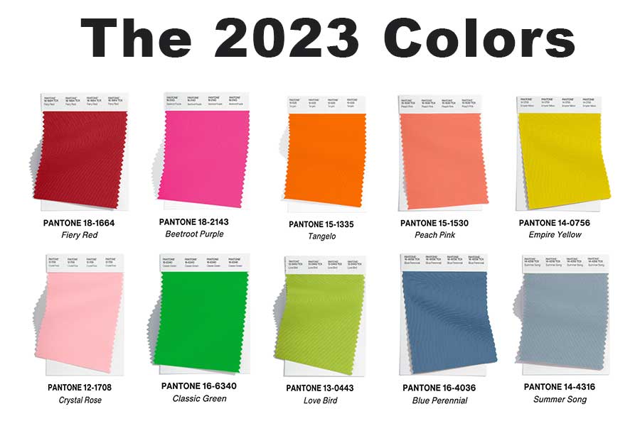 Pantone Palette 2023 color swatches