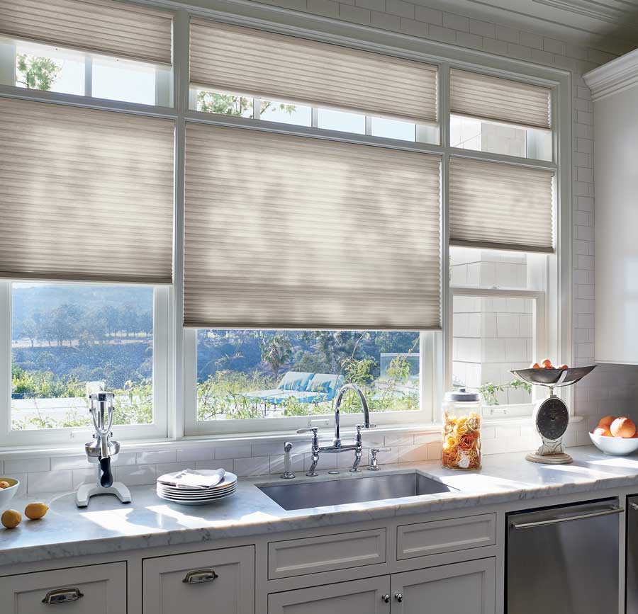 honeycomb reduces glare with kitchen window coverings in roseville, ca