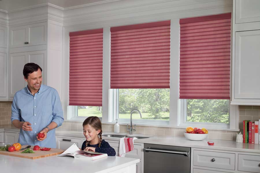 Magenta sonnette roller shades kitchen