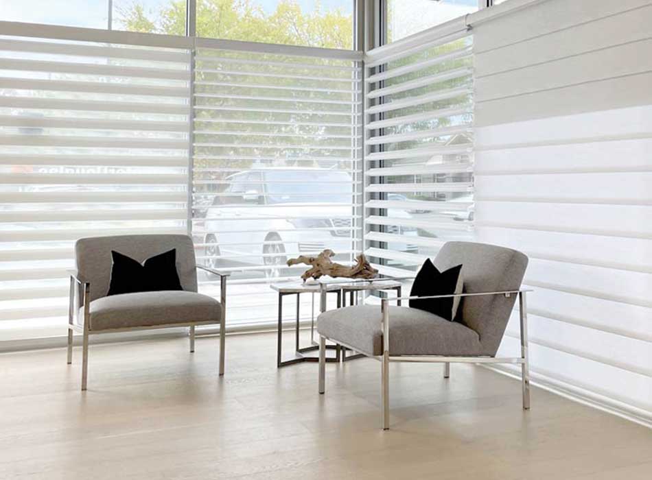 california window fashions showroom sitting area