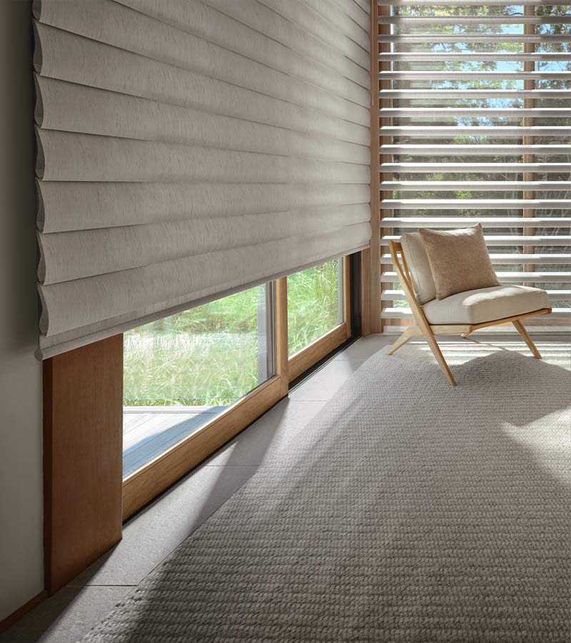brown Horizontal Blinds for Sliding Glass Doors in bedroom roseville