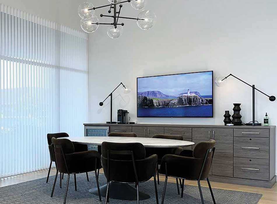 viewing area of california window fashions showroom