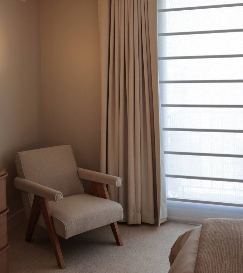 Custom brown drapery for bedroom window in california window fashions in roseville