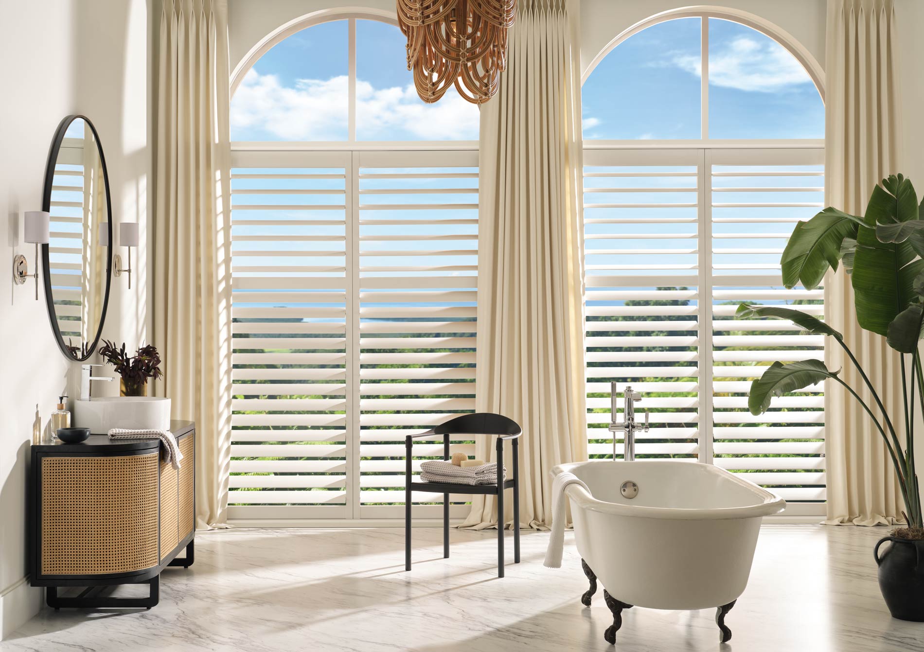 custom shutters for large arched windows in Roseville CA