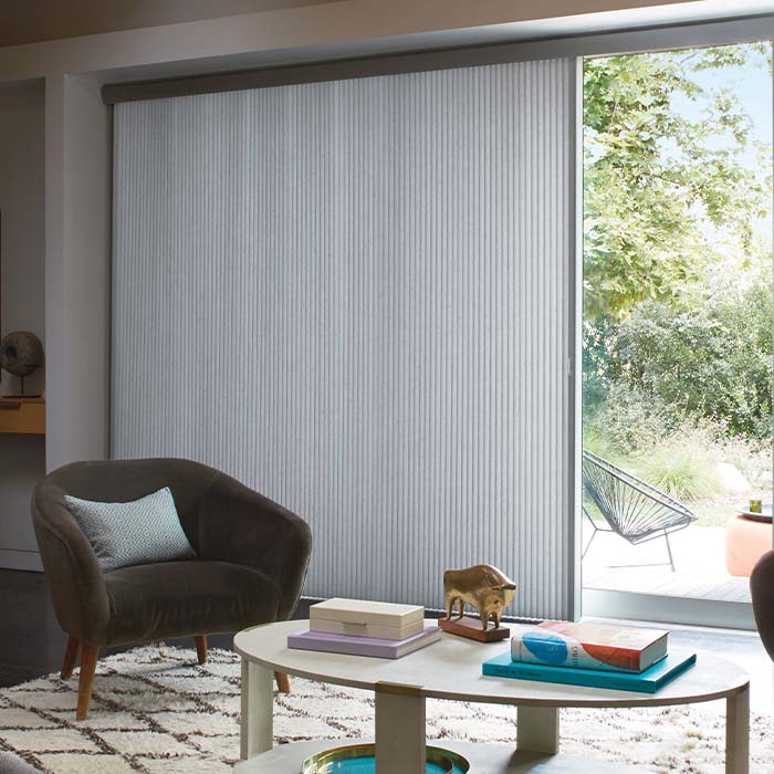 Duette Vertiglide honeycomb shades for sliding glass doors
