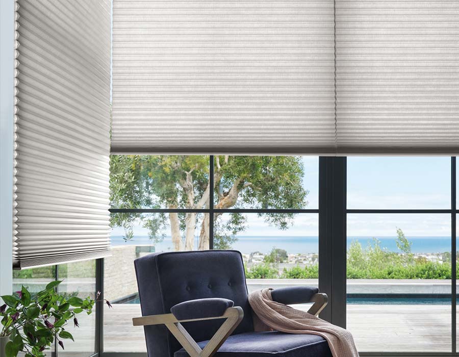 energy efficient Duette® Honeycomb Shades controlled by PowerView® Automation for daily comfort